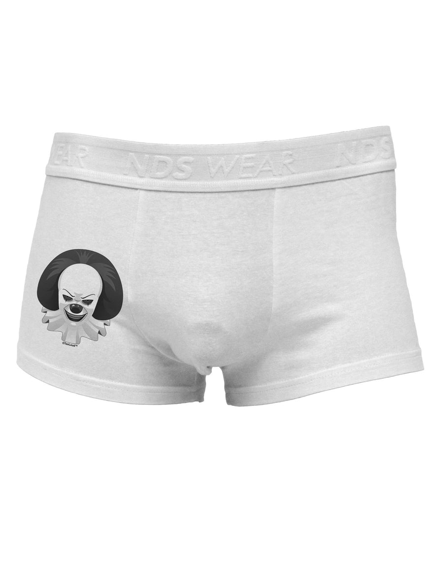 Scary Clown Grayscale Side Printed Mens Trunk Underwear-Mens Trunk Underwear-NDS Wear-White-Small-Davson Sales