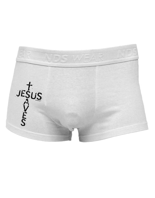 Jesus Saves - Cross Shape Design Side Printed Mens Trunk Underwear by TooLoud-Mens Trunk Underwear-TooLoud-White-Small-Davson Sales