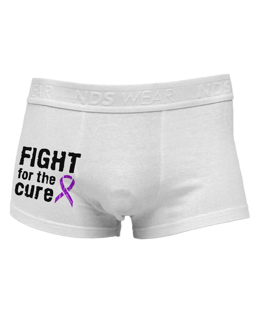 Fight for the Cure - Purple Ribbon Crohn’s Disease Side Printed Mens Trunk Underwear-Mens Trunk Underwear-NDS Wear-White-Small-Davson Sales