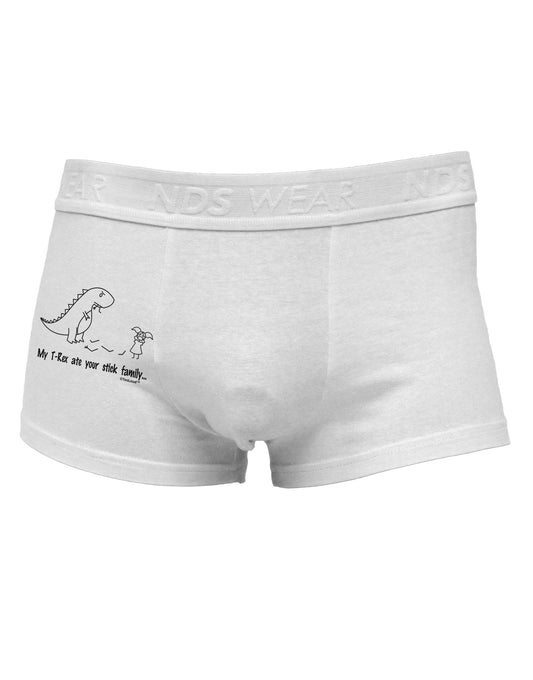 My T-Rex Ate Your Stick Family - Line Side Printed Mens Trunk Underwear by TooLoud-Mens Trunk Underwear-NDS Wear-White-Small-Davson Sales