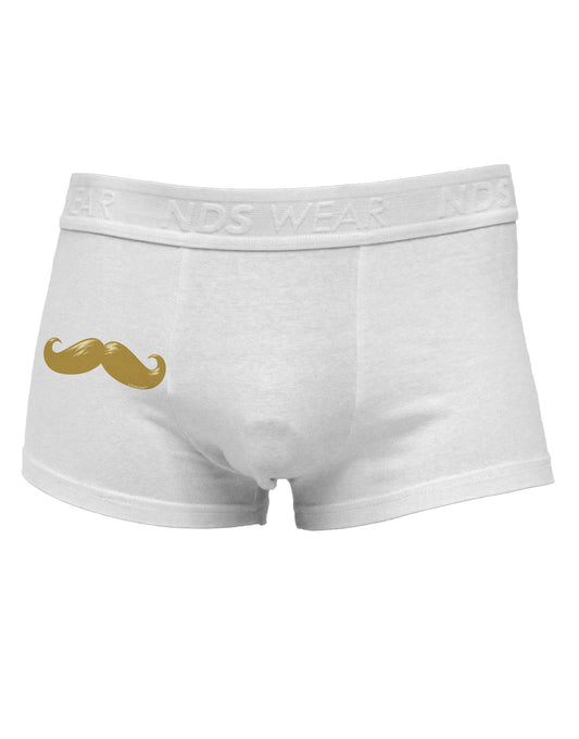 Big Gold Blonde Mustache Side Printed Mens Trunk Underwear-Mens Trunk Underwear-NDS Wear-White-Small-Davson Sales