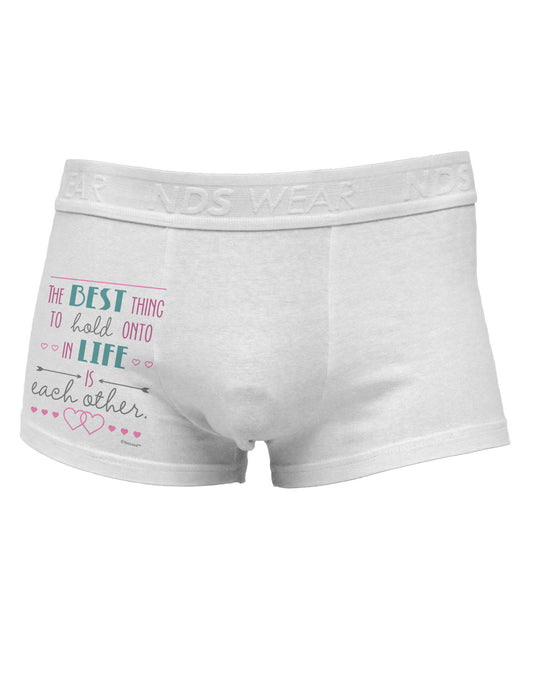 The Best Thing to Hold Onto in Life is Each Other - Color Side Printed Mens Trunk Underwear-Mens Trunk Underwear-NDS Wear-White-Small-Davson Sales