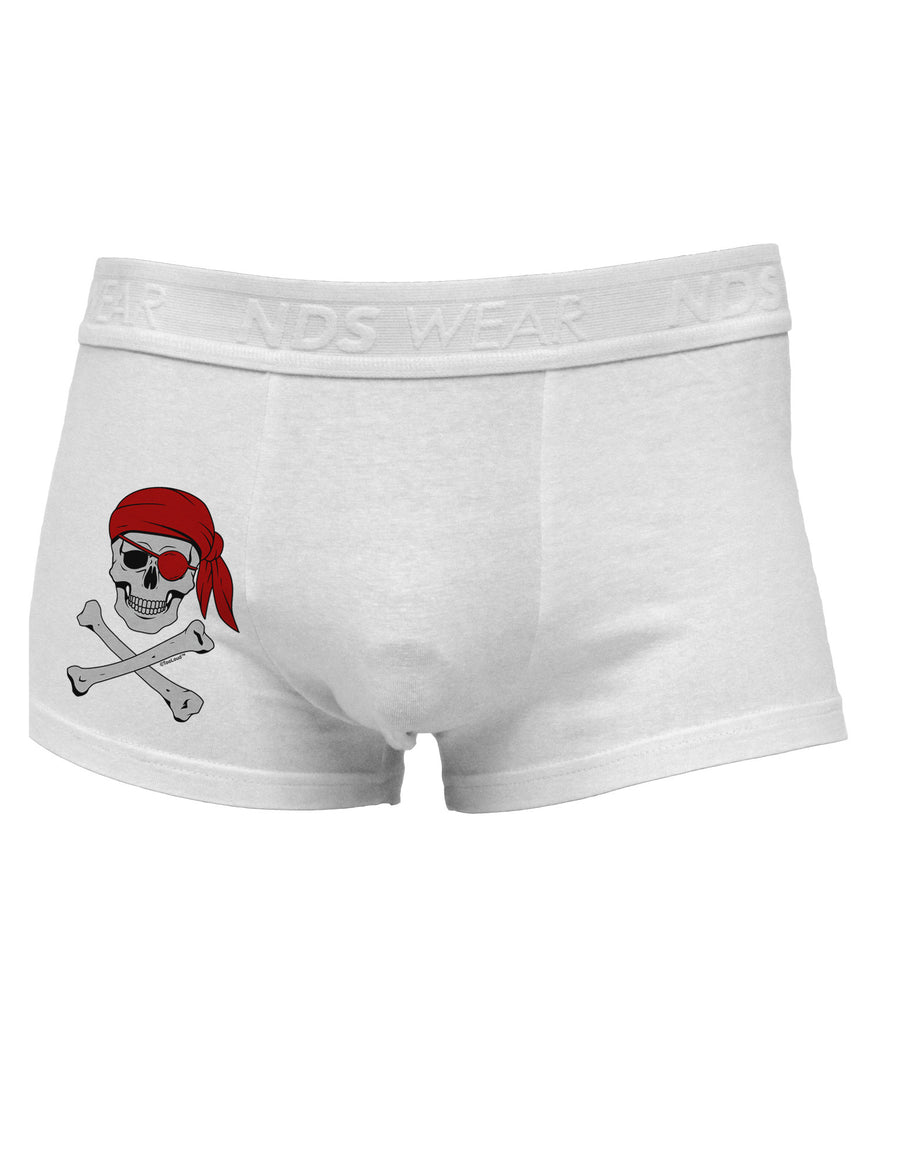 Pirate Skull Side Printed Mens Trunk Underwear-Mens Trunk Underwear-NDS Wear-White-Small-Davson Sales