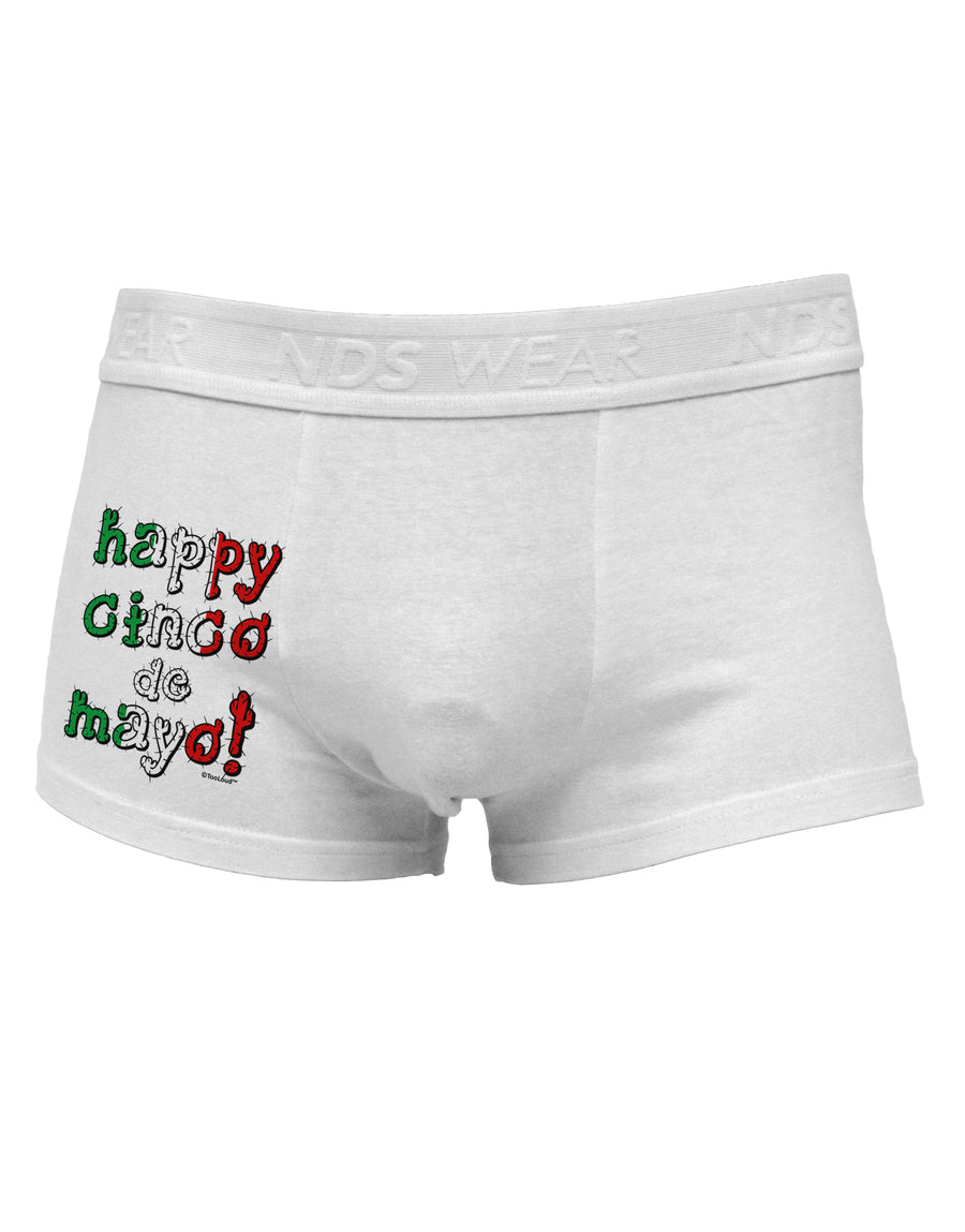 Happy Cinco de Mayo - Cactus Design Side Printed Mens Trunk Underwear by TooLoud-Mens Trunk Underwear-NDS Wear-White-Small-Davson Sales