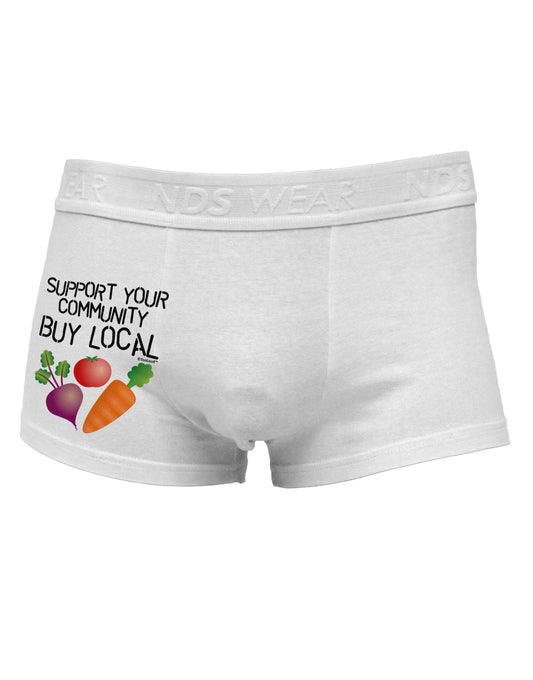 Support Your Community - Buy Local Side Printed Mens Trunk Underwear-Mens Trunk Underwear-NDS Wear-White-Small-Davson Sales