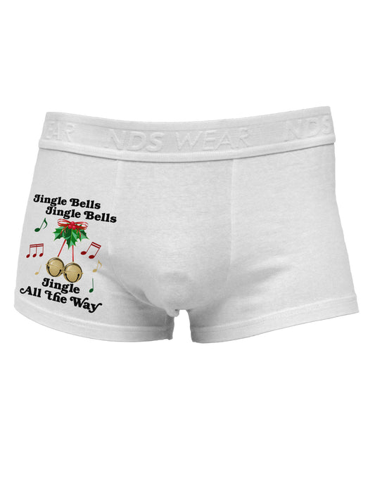 Jingle Bells All the way Side Printed Mens Trunk Underwear-Mens Trunk Underwear-NDS Wear-White-Small-Davson Sales