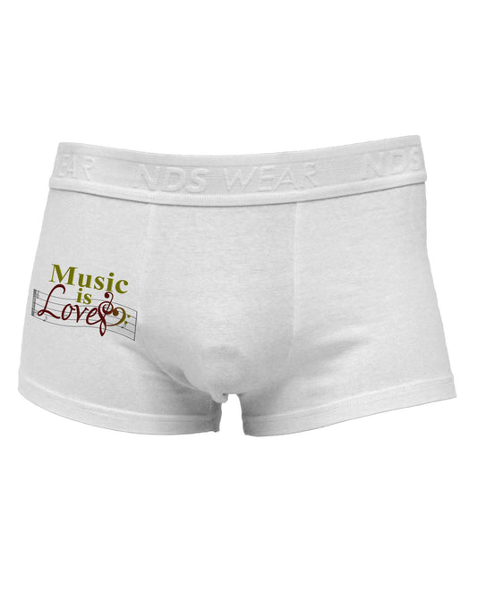 Music Is Love Side Printed Mens Trunk Underwear-Mens Trunk Underwear-NDS Wear-White-Small-Davson Sales