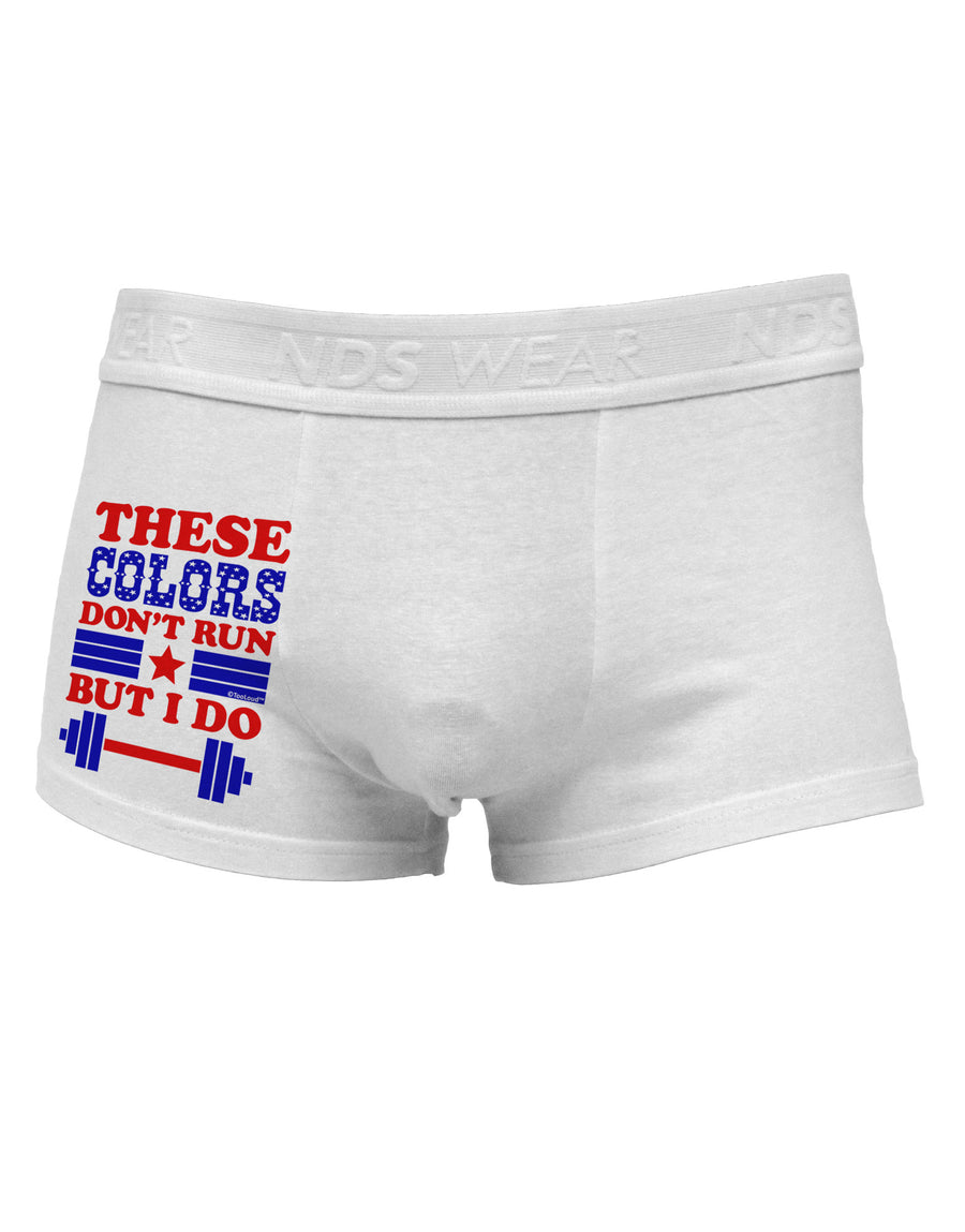 These Colors Don't Run But I Do - Patriotic Workout Side Printed Mens Trunk Underwear-Mens Trunk Underwear-NDS Wear-White-Small-Davson Sales