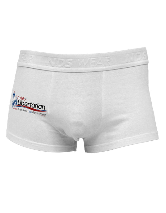 Libertarian Slogan Side Printed Mens Trunk Underwear-Mens Trunk Underwear-NDS Wear-White-Small-Davson Sales
