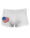 American Flag Heart Design Side Printed Mens Trunk Underwear by TooLoud-Mens Trunk Underwear-NDS Wear-White-Small-Davson Sales