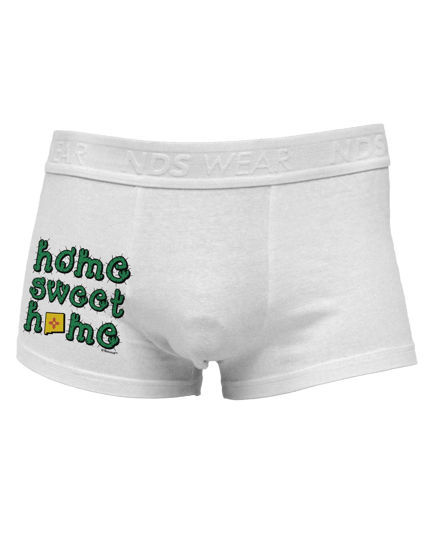 Home Sweet Home - New Mexico - Cactus and State Flag Side Printed Mens Trunk Underwear by TooLoud-Mens Trunk Underwear-TooLoud-White-Small-Davson Sales