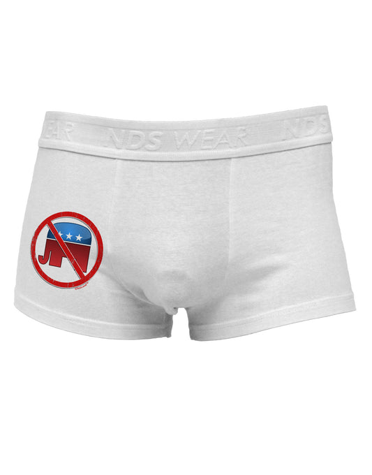 Distressed No Republicans Sign Side Printed Mens Trunk Underwear-Mens Trunk Underwear-NDS Wear-White-Small-Davson Sales