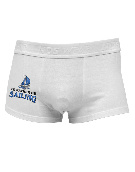 I'd Rather Be Sailing Side Printed Mens Trunk Underwear-Mens Trunk Underwear-NDS Wear-White-Small-Davson Sales