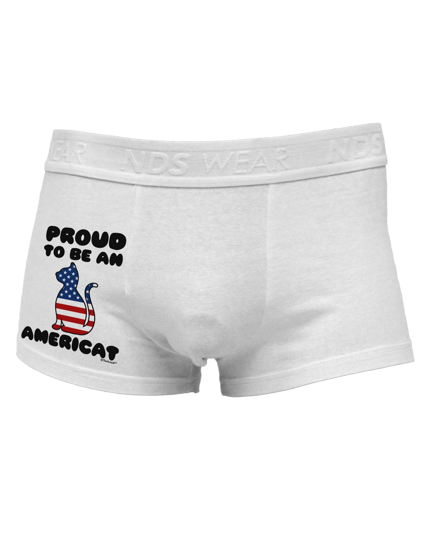Proud to Be an Americat Side Printed Mens Trunk Underwear by TooLoud-Mens Trunk Underwear-NDS Wear-White-Small-Davson Sales