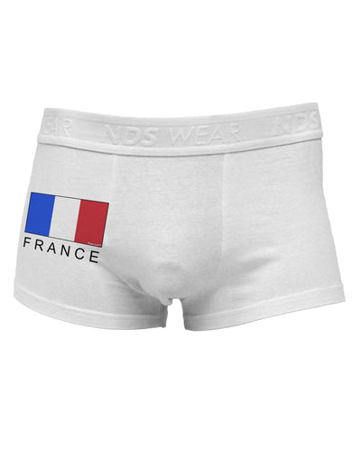 French Flag - France Text Side Printed Mens Trunk Underwear by TooLoud-Mens Trunk Underwear-NDS Wear-White-Small-Davson Sales