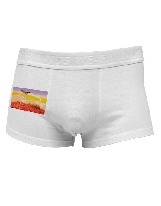 Planet Mars Watercolor Side Printed Mens Trunk Underwear-Mens Trunk Underwear-NDS Wear-White-Small-Davson Sales