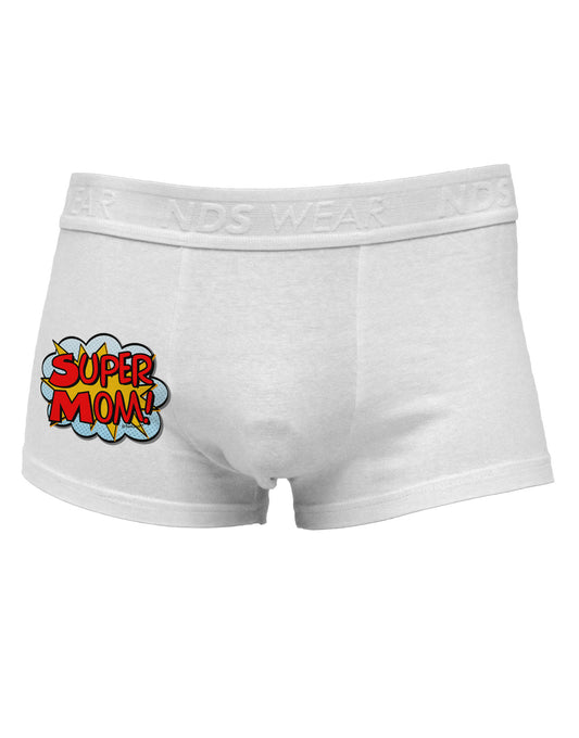Super Mom - Superhero Comic Style Side Printed Mens Trunk Underwear-Mens Trunk Underwear-NDS Wear-White-Small-Davson Sales