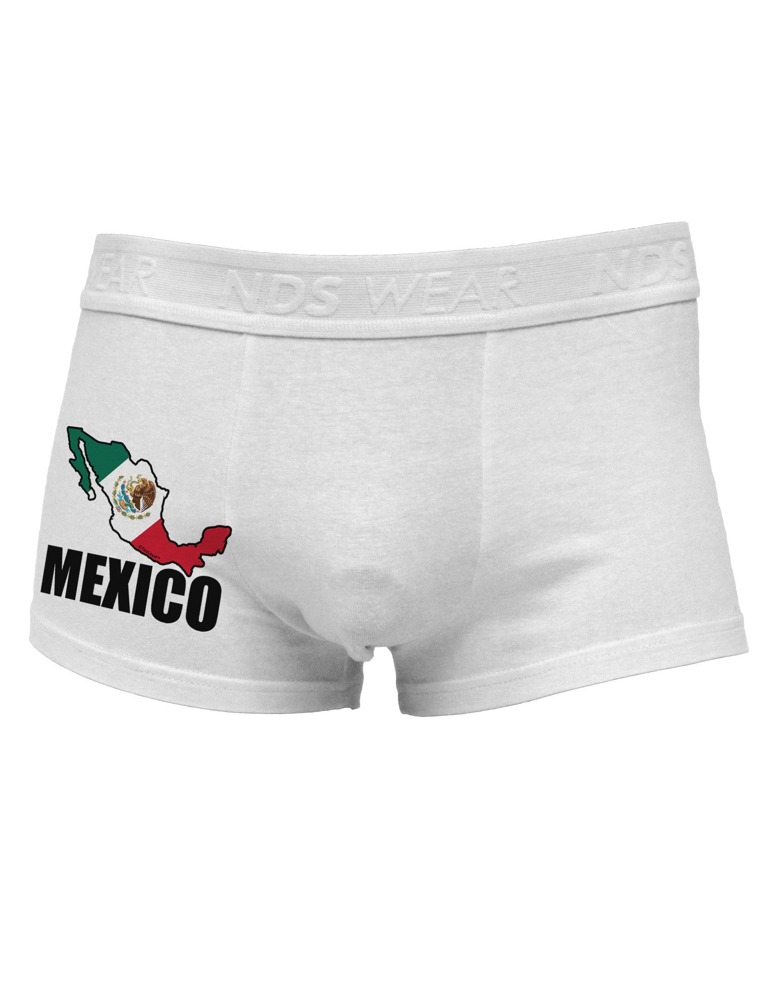 Mexico Outline - Mexican Flag - Mexico Text Side Printed Mens Trunk Underwear by TooLoud-Mens Trunk Underwear-NDS Wear-White-Small-Davson Sales