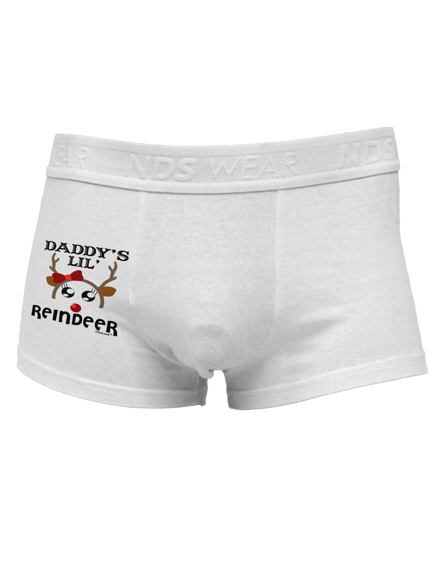 Daddy's Lil Reindeer Girl Side Printed Mens Trunk Underwear-Mens Trunk Underwear-NDS Wear-White-Small-Davson Sales