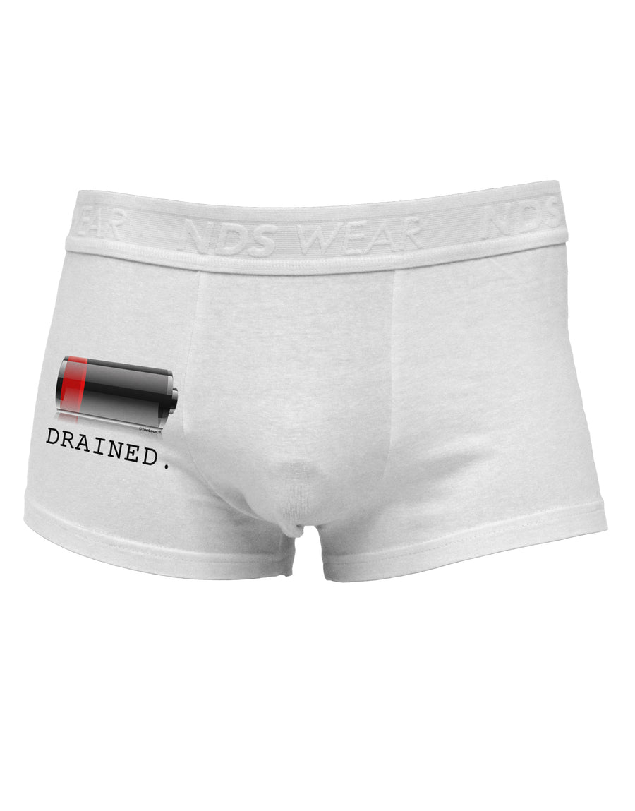 Battery Drained Side Printed Mens Trunk Underwear-Mens Trunk Underwear-NDS Wear-White-Small-Davson Sales