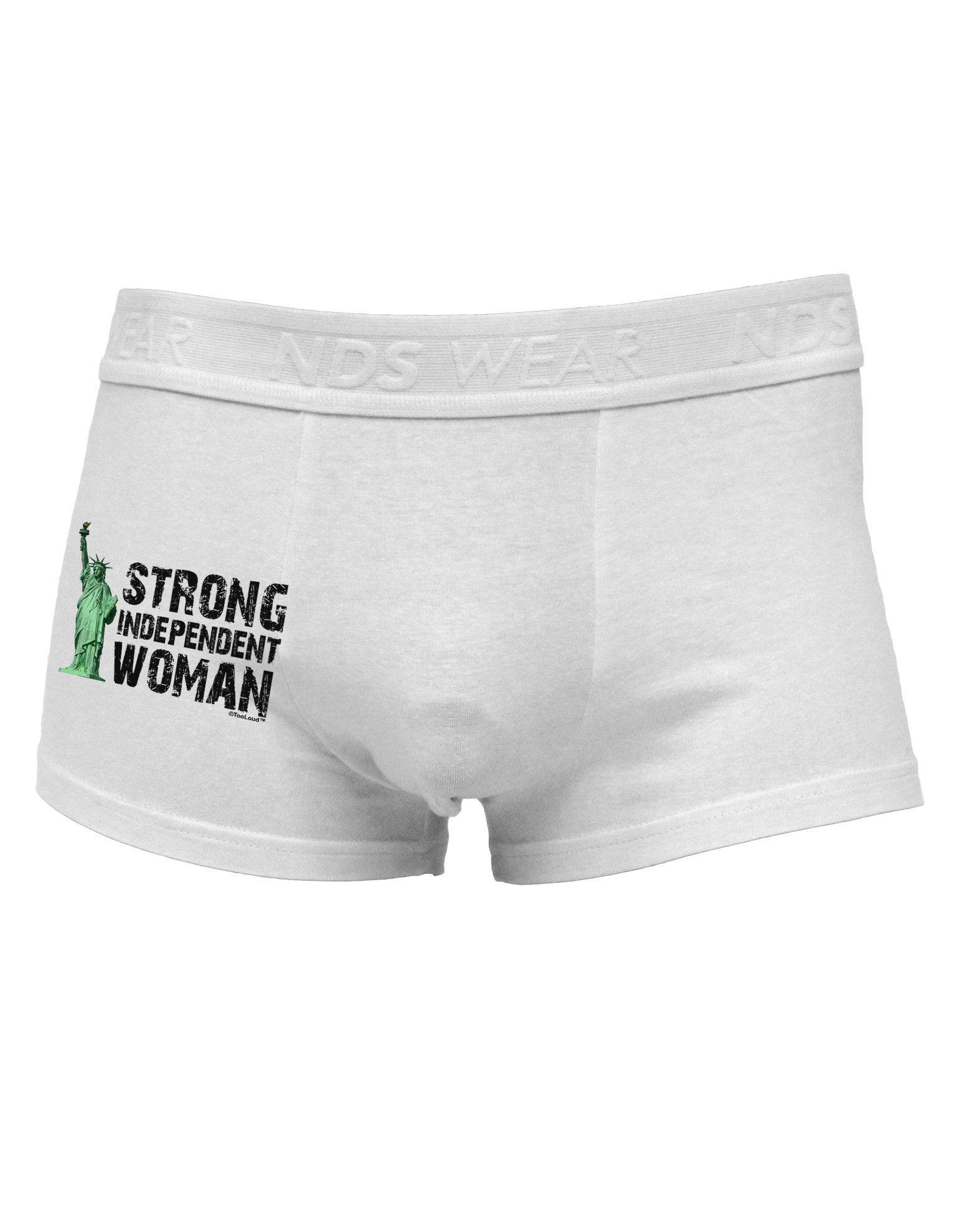 Statue of Liberty Strong Woman Side Printed Mens Trunk Underwear-Mens Trunk Underwear-NDS Wear-White-Small-Davson Sales