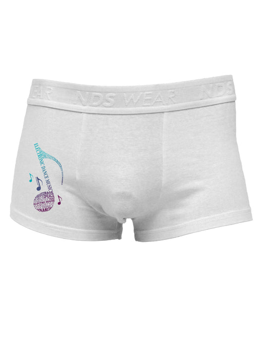 Music Note Typography Side Printed Mens Trunk Underwear-Mens Trunk Underwear-NDS Wear-White-Small-Davson Sales