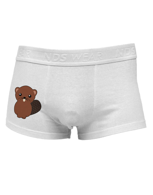 Cute Beaver Side Printed Mens Trunk Underwear-Mens Trunk Underwear-NDS Wear-White-Small-Davson Sales