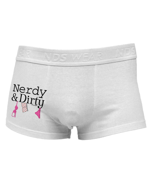 Nerdy and Dirty Side Printed Mens Trunk Underwear-Mens Trunk Underwear-NDS Wear-White-Small-Davson Sales