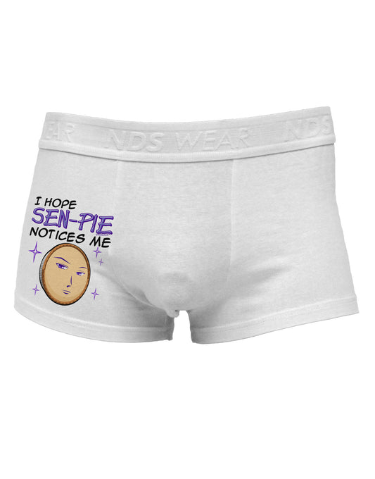 I Hope Sen-Pie Notices Me Side Printed Mens Trunk Underwear-Mens Trunk Underwear-NDS Wear-White-Small-Davson Sales