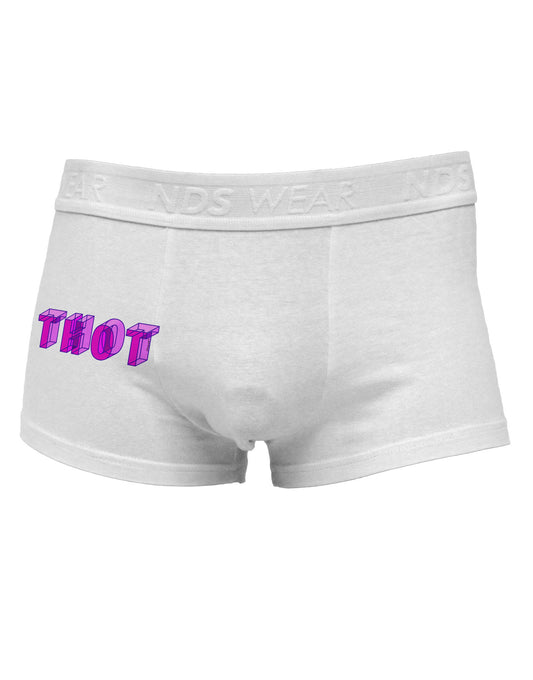 THOT Artistic Text Side Printed Mens Trunk Underwear-Mens Trunk Underwear-NDS Wear-White-Small-Davson Sales