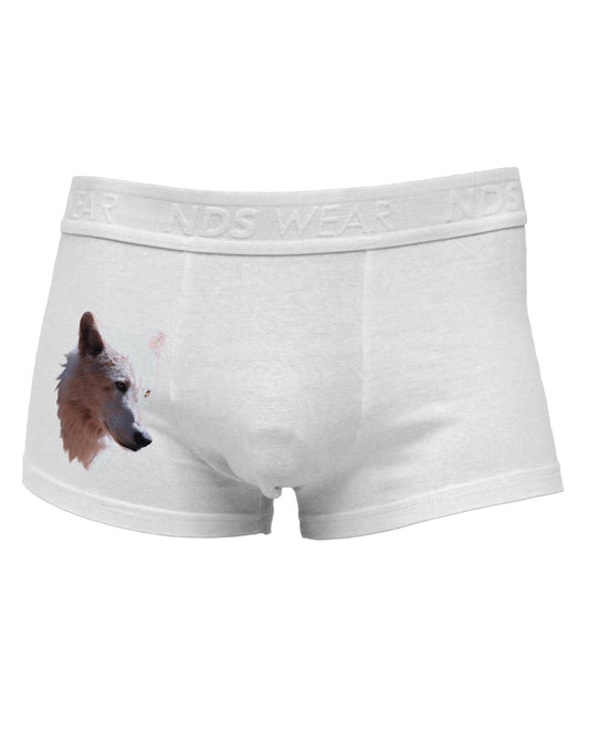 Magnificent White Wolf Head Side Printed Mens Trunk Underwear-Mens Trunk Underwear-NDS Wear-White-Small-Davson Sales