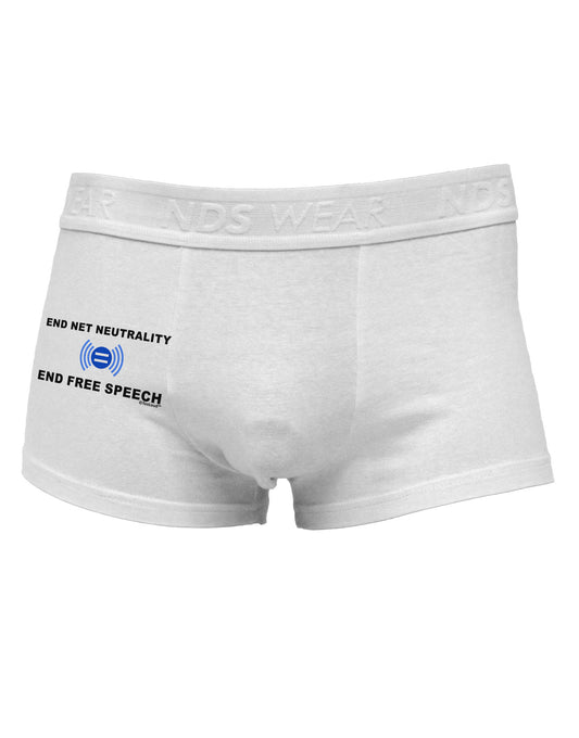 End Net Neutrality End Free Speech Side Printed Mens Trunk Underwear-Mens Trunk Underwear-NDS Wear-White-Small-Davson Sales