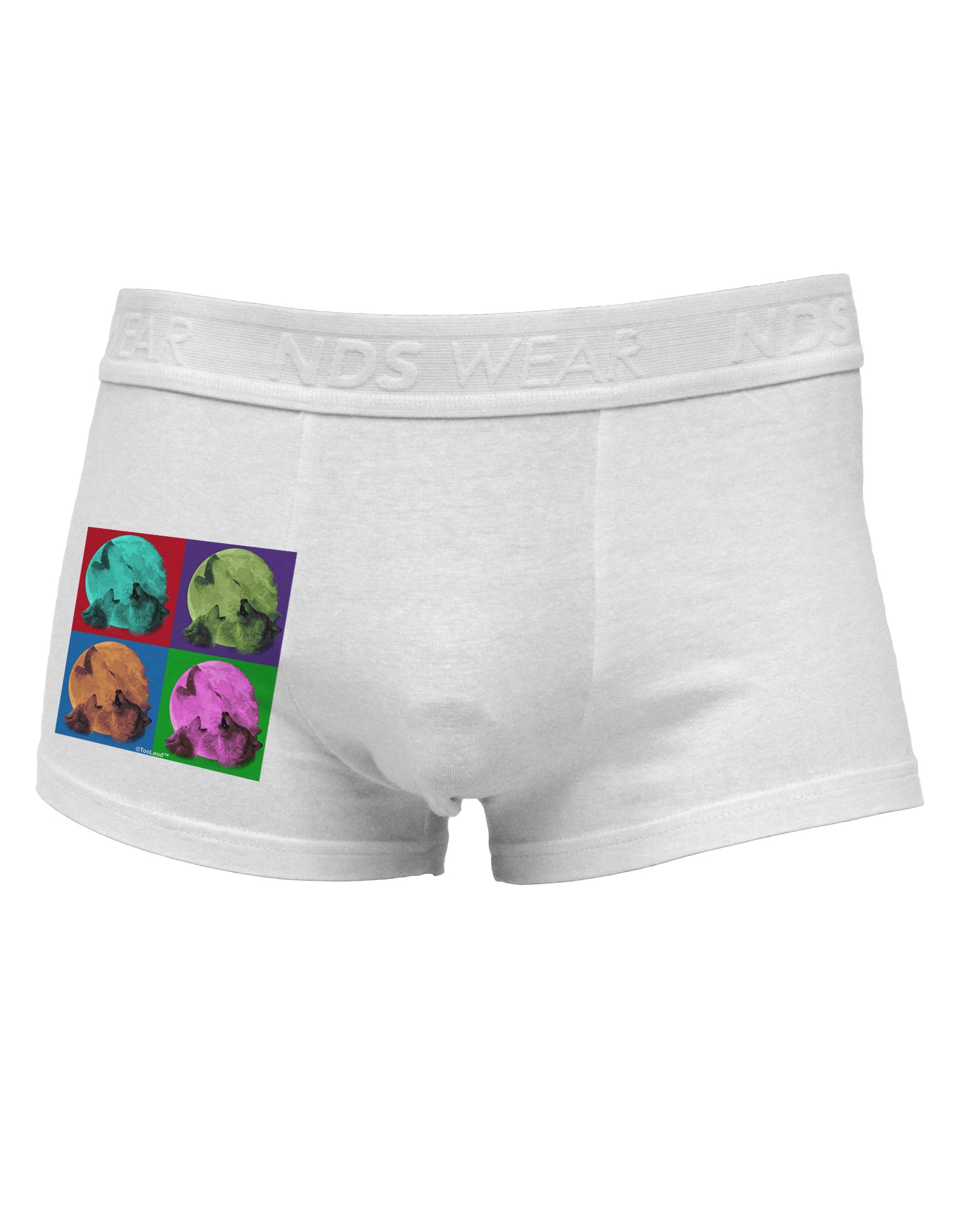 Three Wolves Howling - Pop-Art #1 Side Printed Mens Trunk Underwear by TooLoud-Mens Trunk Underwear-NDS Wear-White-Small-Davson Sales