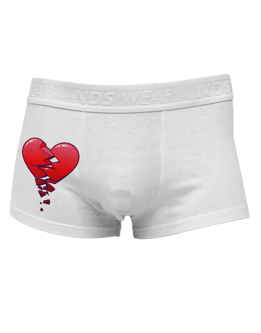 Crumbling Broken Heart Side Printed Mens Trunk Underwear by NDS Wear-Mens Trunk Underwear-NDS Wear-White-Small-Davson Sales