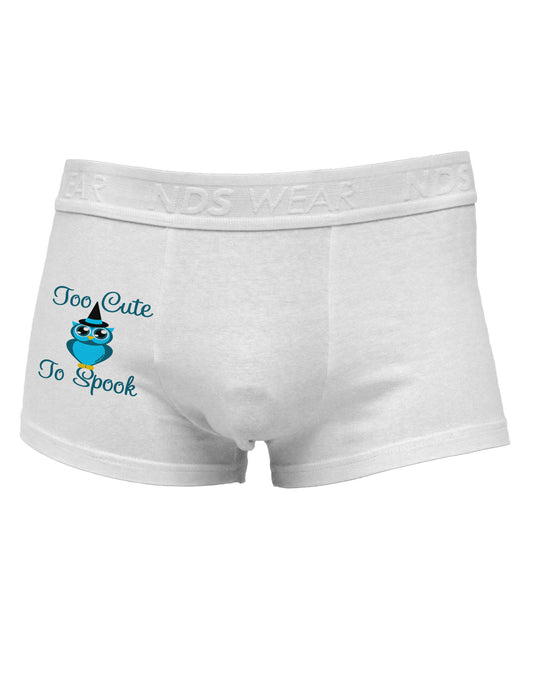 Owl Too Cute Blue Side Printed Mens Trunk Underwear-Mens Trunk Underwear-NDS Wear-White-Small-Davson Sales