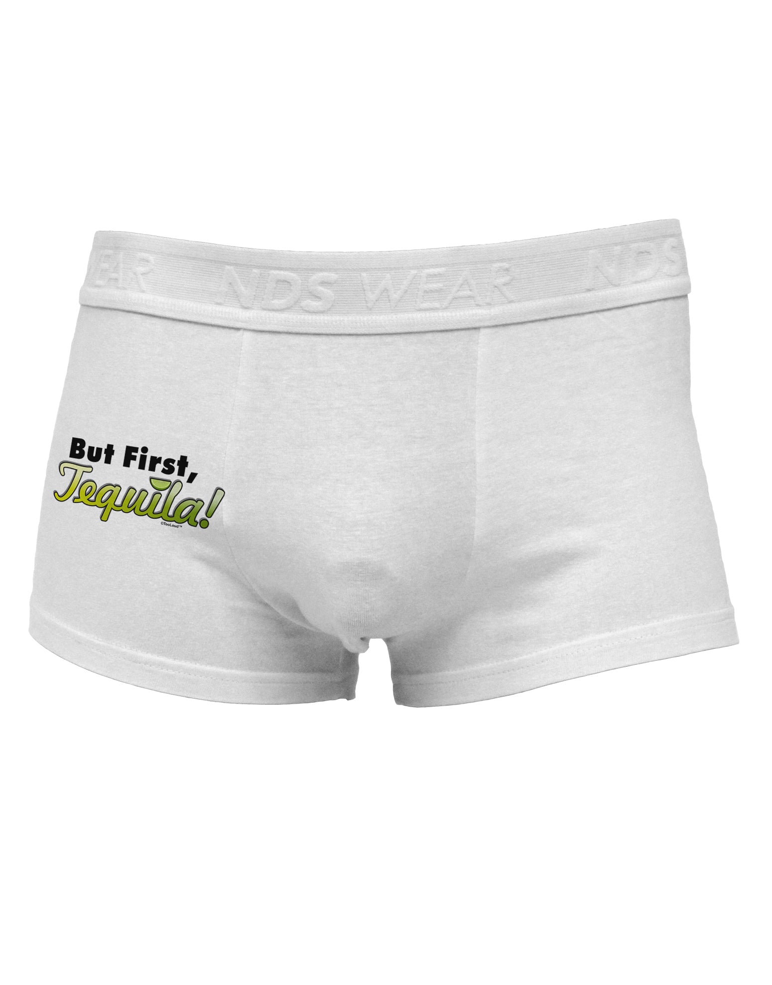 But First Tequila Side Printed Mens Trunk Underwear-Mens Trunk Underwear-NDS Wear-White-Small-Davson Sales