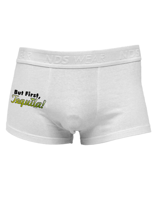 But First Tequila Side Printed Mens Trunk Underwear-Mens Trunk Underwear-NDS Wear-White-Small-Davson Sales