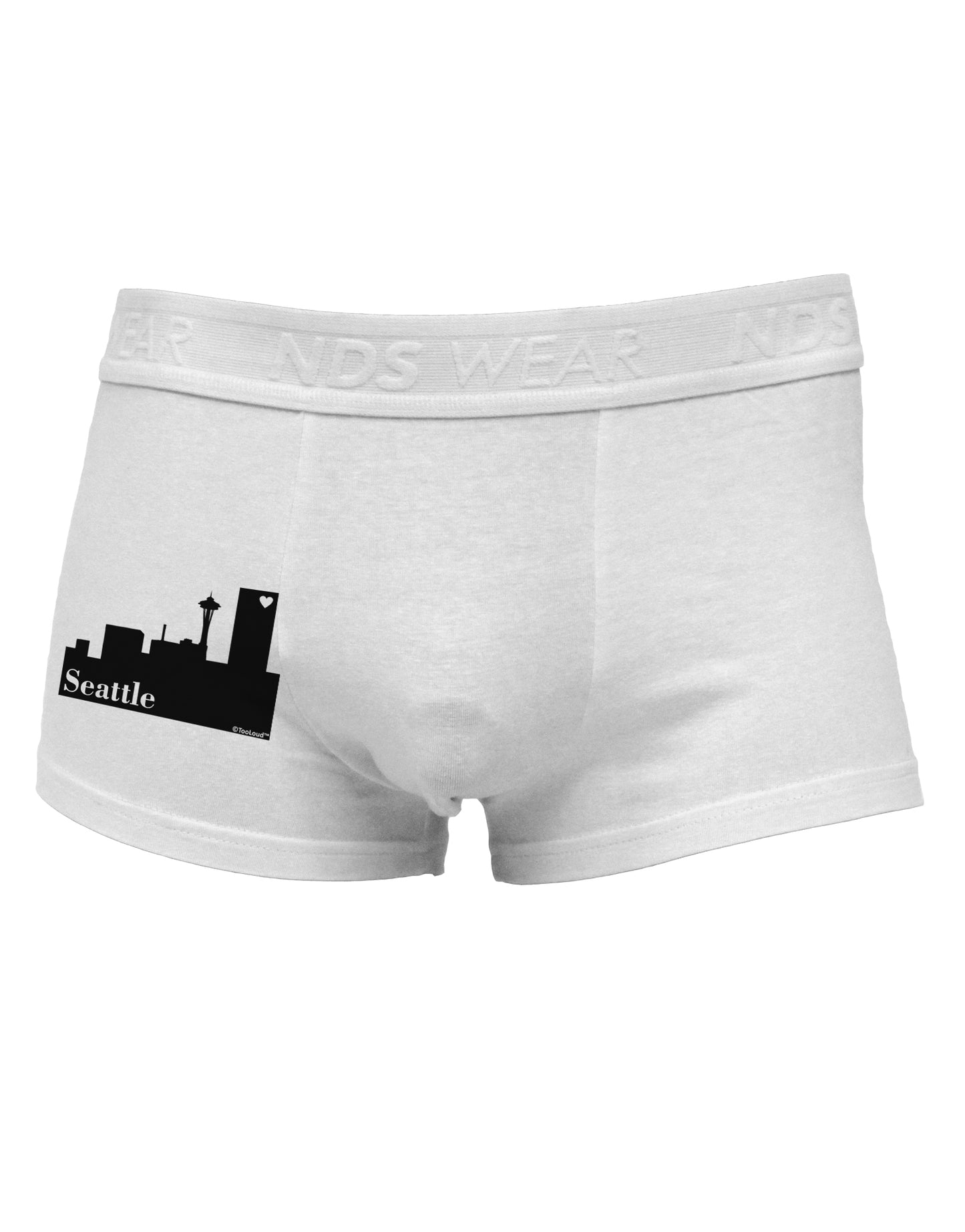 Seattle Skyline with Space Needle Side Printed Mens Trunk Underwear by TooLoud-Mens Trunk Underwear-TooLoud-White-Small-Davson Sales