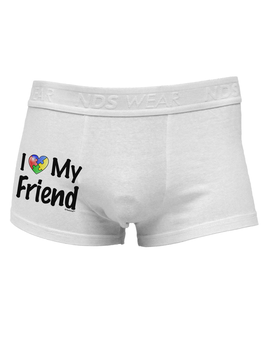 I Heart My Friend - Autism Awareness Side Printed Mens Trunk Underwear by TooLoud-Mens Trunk Underwear-NDS Wear-White-Small-Davson Sales