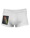 Rainbow Feather Side Printed Mens Trunk Underwear-Mens Trunk Underwear-NDS Wear-White-Small-Davson Sales