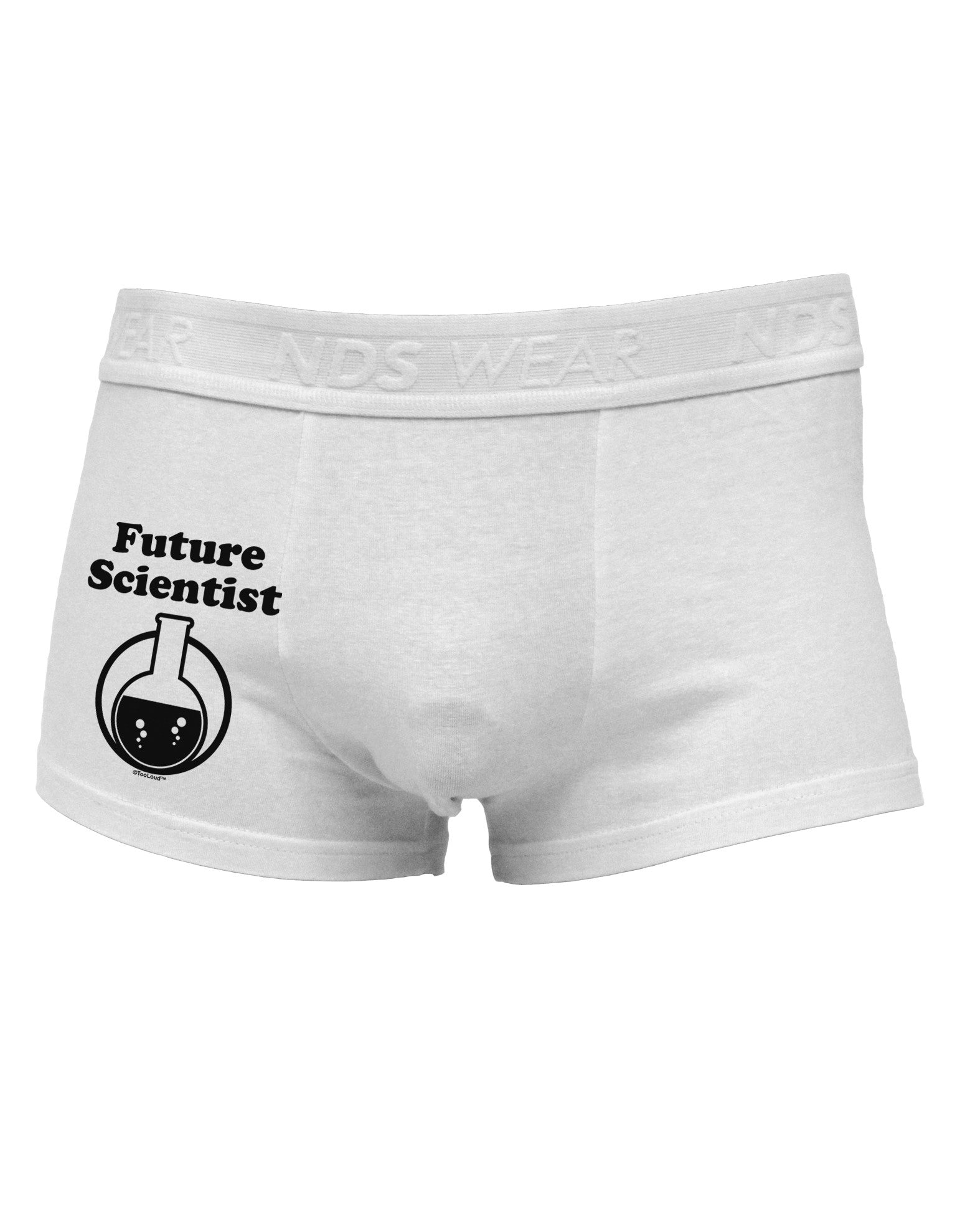 Future Scientist Side Printed Mens Trunk Underwear-Mens Trunk Underwear-NDS Wear-White-Small-Davson Sales