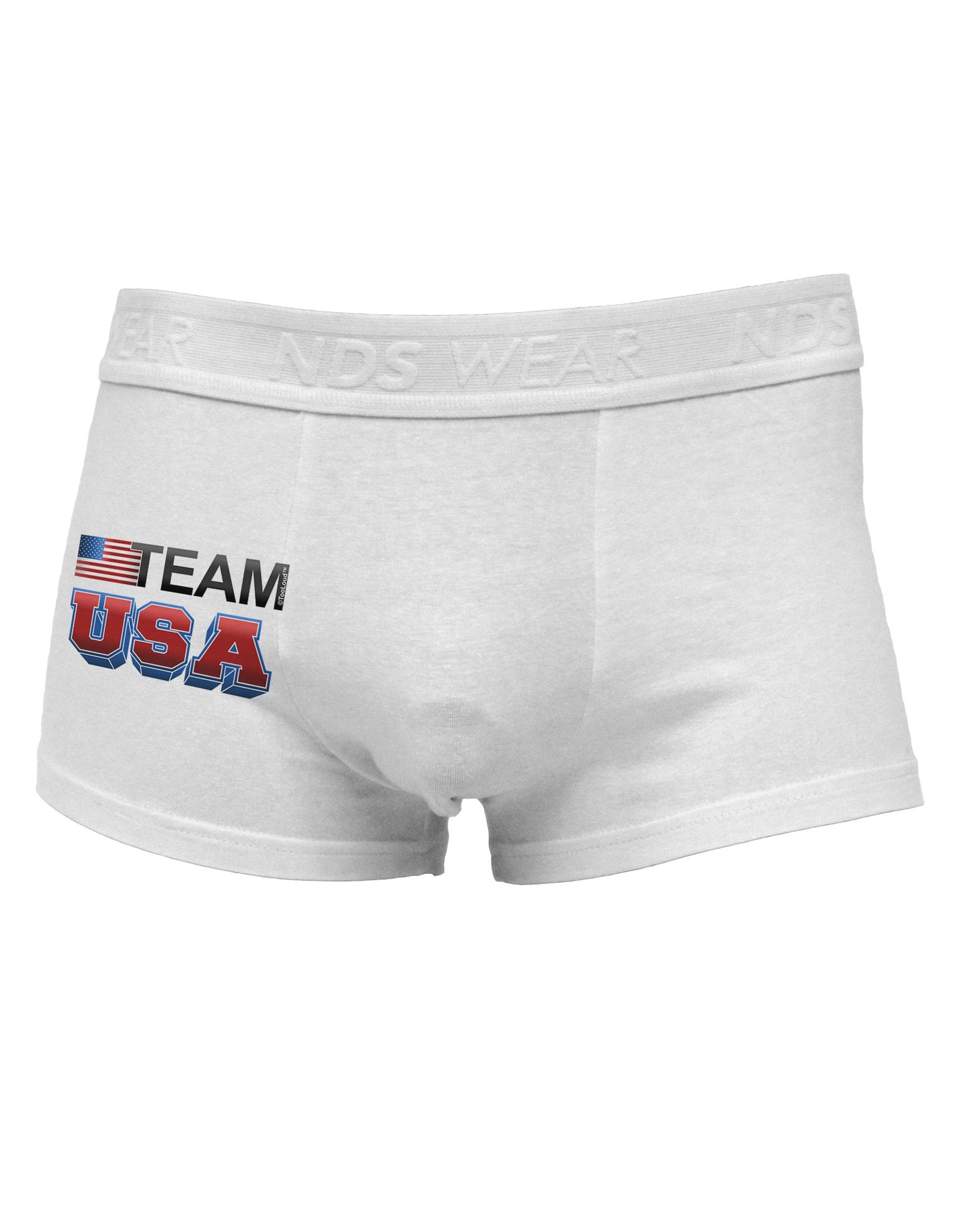Sporty Team USA Side Printed Mens Trunk Underwear-Mens Trunk Underwear-NDS Wear-White-Small-Davson Sales