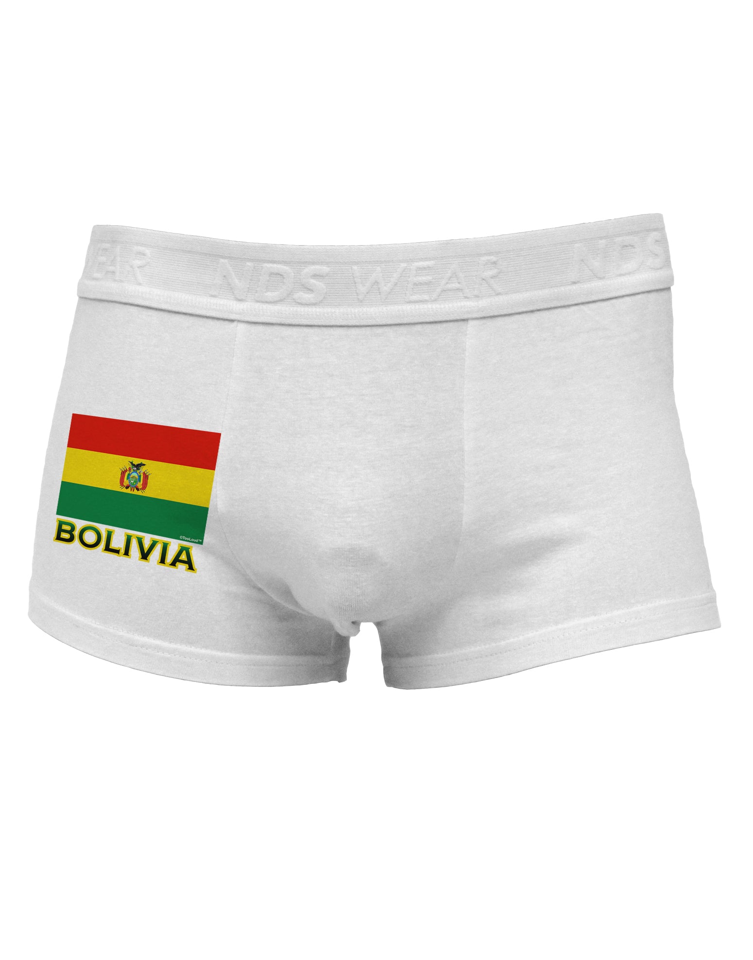 Bolivia Flag Side Printed Mens Trunk Underwear-Mens Trunk Underwear-NDS Wear-White-Small-Davson Sales