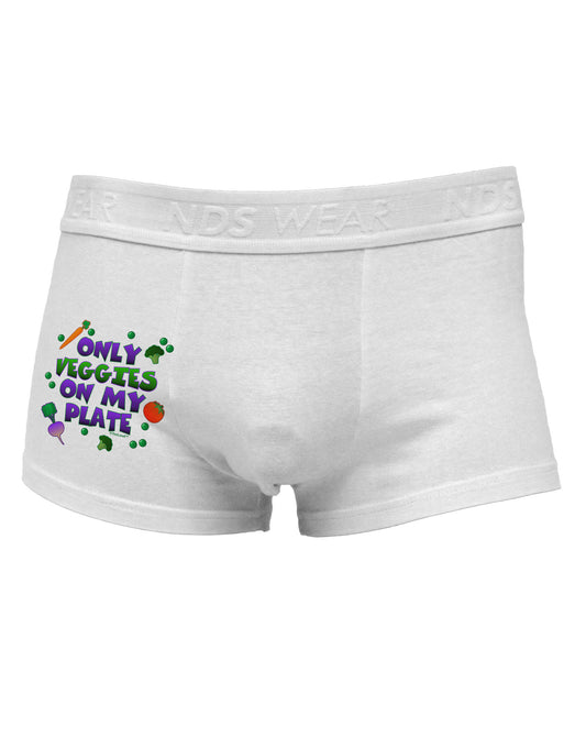 Only Veggies On My Plate Side Printed Mens Trunk Underwear-Mens Trunk Underwear-NDS Wear-White-Small-Davson Sales