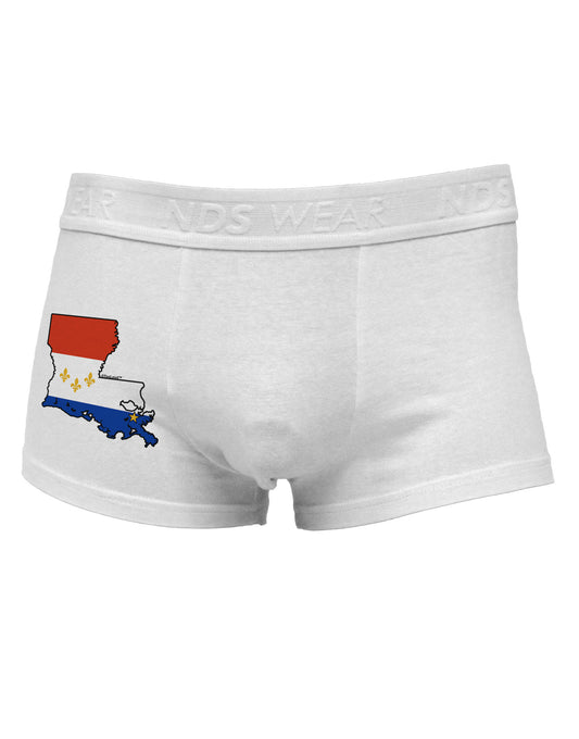 New Orleans Louisiana Flag Side Printed Mens Trunk Underwear-Mens Trunk Underwear-NDS Wear-White-Small-Davson Sales