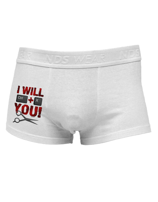 I Will Ctrl X You Side Printed Mens Trunk Underwear-Mens Trunk Underwear-NDS Wear-White-Small-Davson Sales