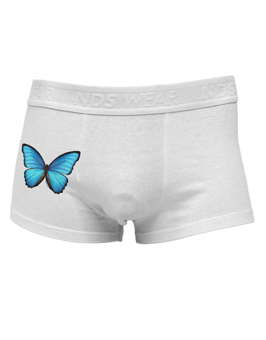 Big Blue Butterfly Side Printed Mens Trunk Underwear-Mens Trunk Underwear-NDS Wear-White-Small-Davson Sales