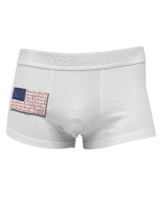 Veterans Scripted Flag Side Printed Mens Trunk Underwear-Mens Trunk Underwear-NDS Wear-White-Small-Davson Sales
