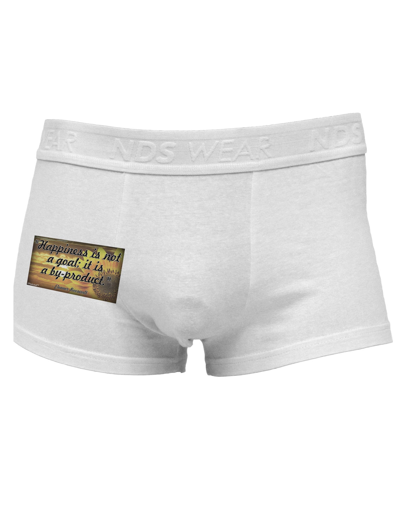 Happiness Is Not A Goal Side Printed Mens Trunk Underwear by TooLoud-Mens Trunk Underwear-NDS Wear-White-Small-Davson Sales