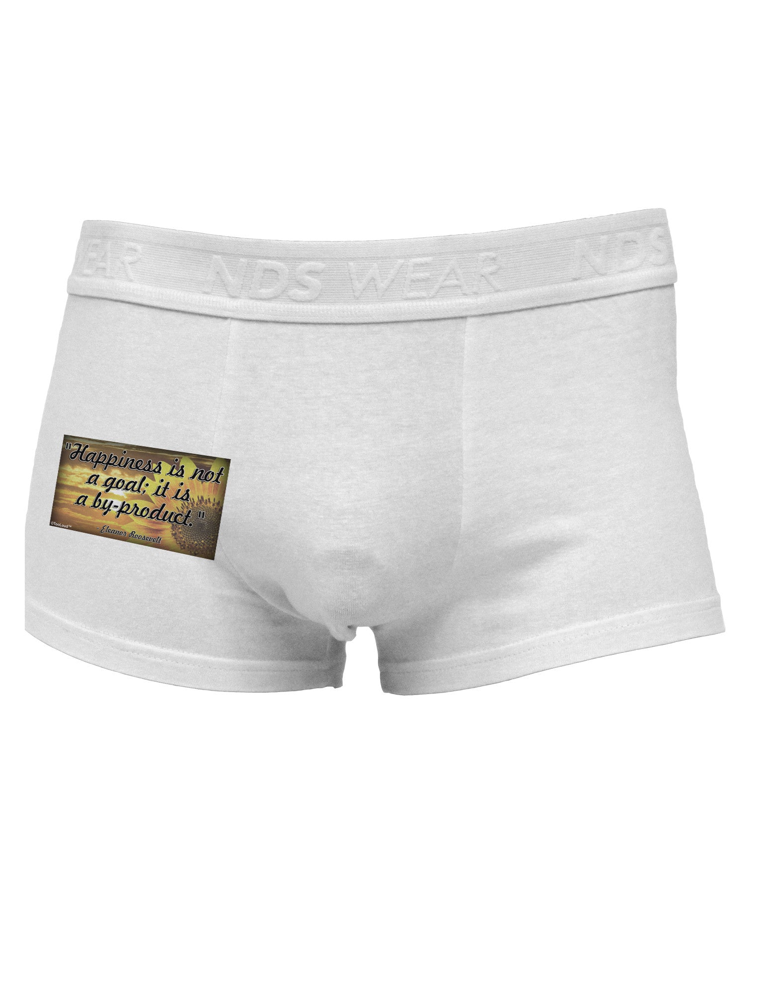 Happiness Is Not A Goal Side Printed Mens Trunk Underwear by TooLoud-Mens Trunk Underwear-NDS Wear-White-Small-Davson Sales